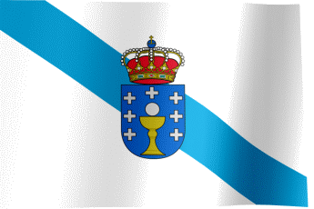 The waving flag of Galicia (Animated GIF) (Bandera de Galicia)
