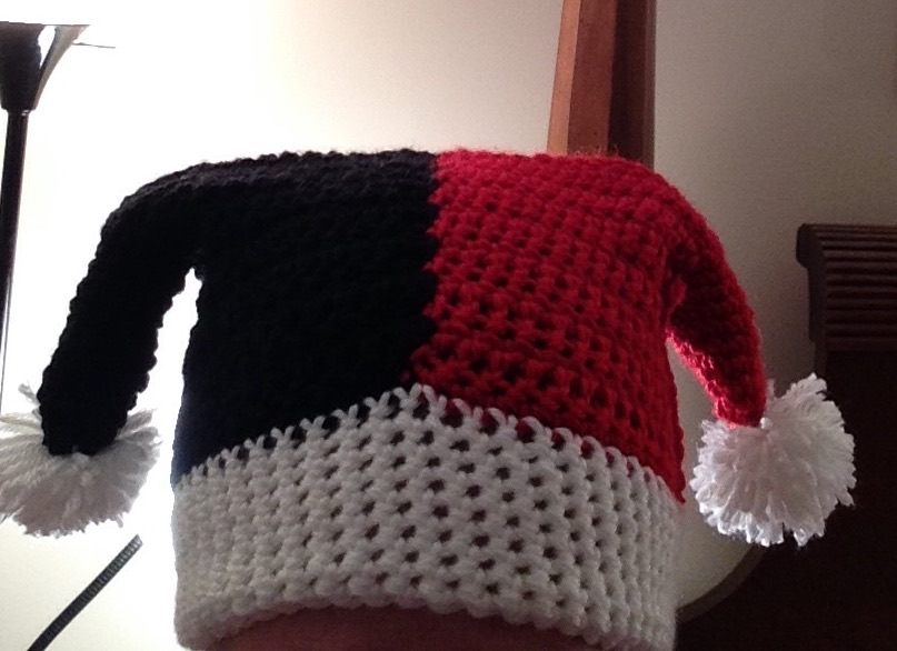 The Perfect Stitch... Crochet Harley Quinn Hat....
