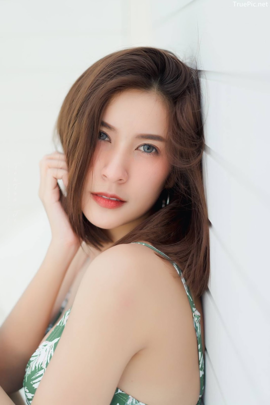Thailand hot model MIldd Thanyarath Sriudomloert - Green monokini swimsuit - Picture 15
