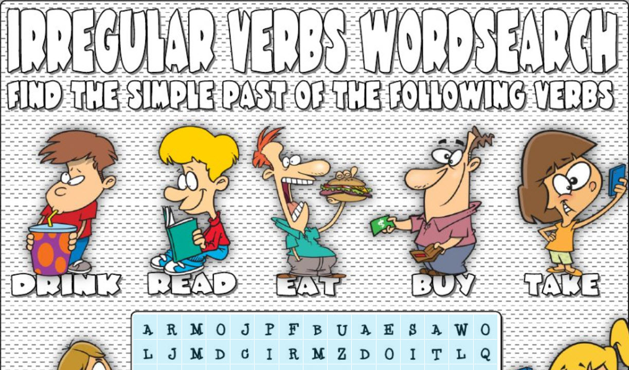 Düzensiz Fiillerde Kelime Bulmaca Irregular Verbs Wordsearch