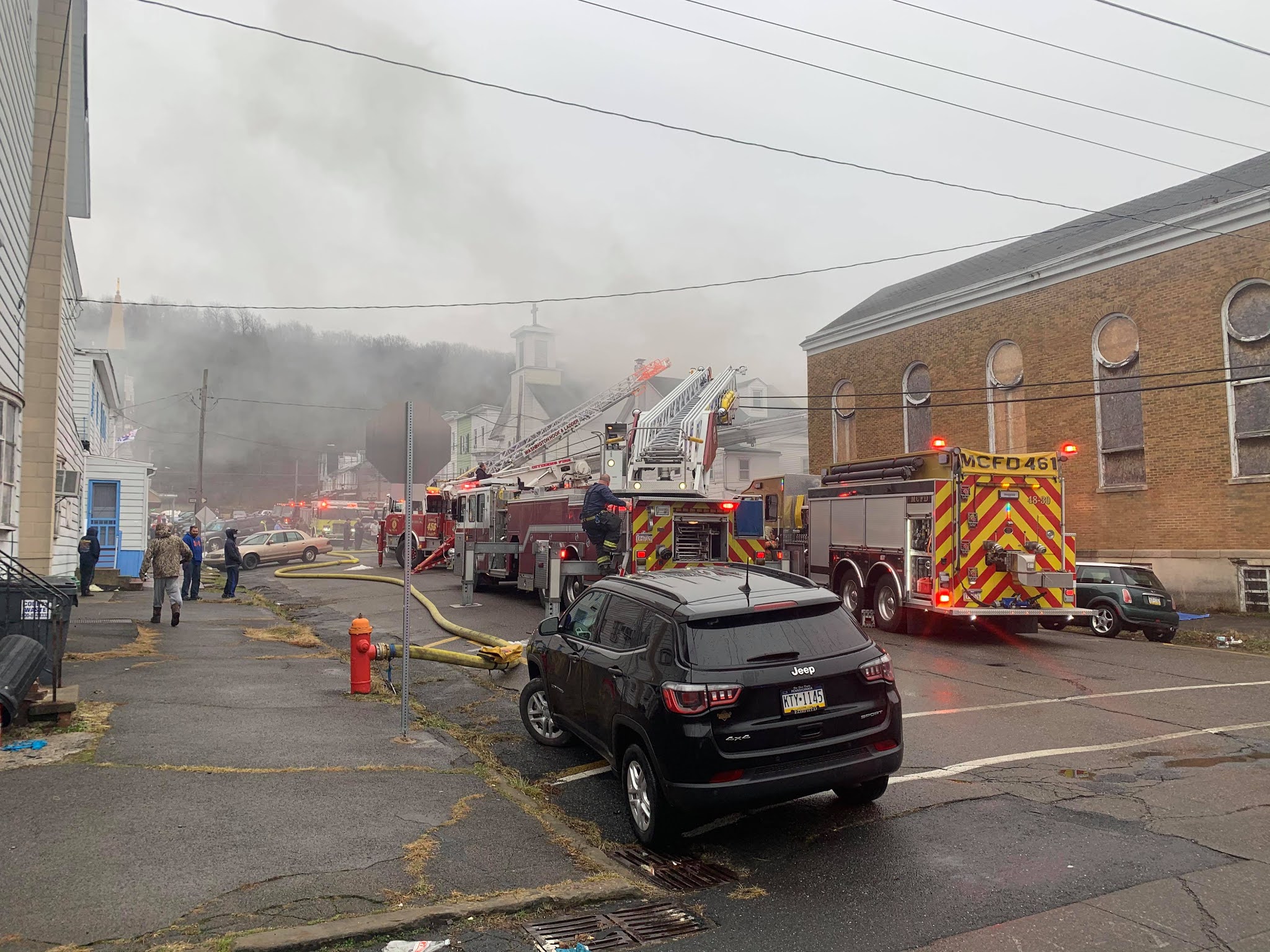 Fire Crews at Scene of a MultiAlarm Working House Fire in Mahanoy City