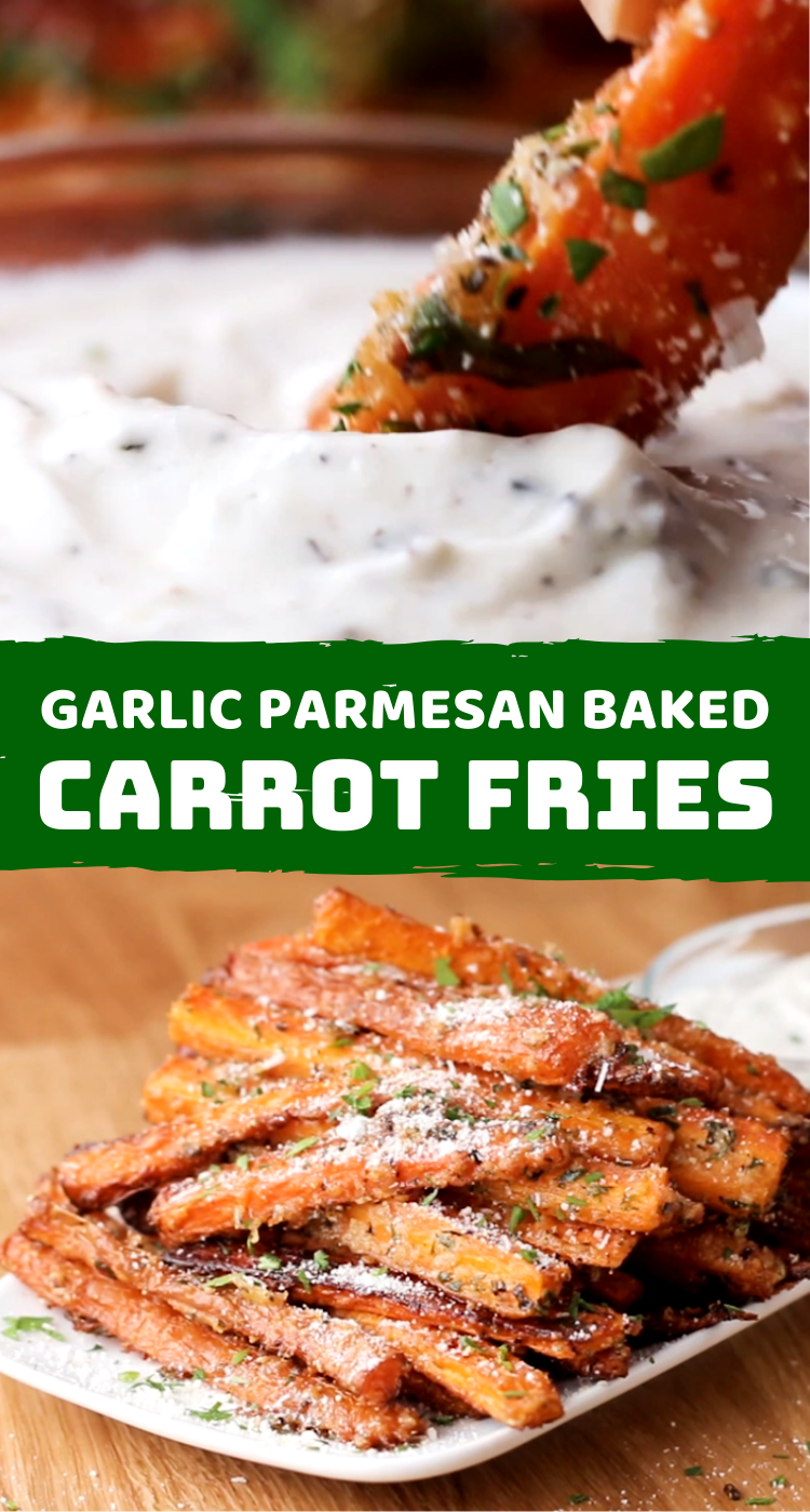 Garlic Parmesan Baked Carrot Fries