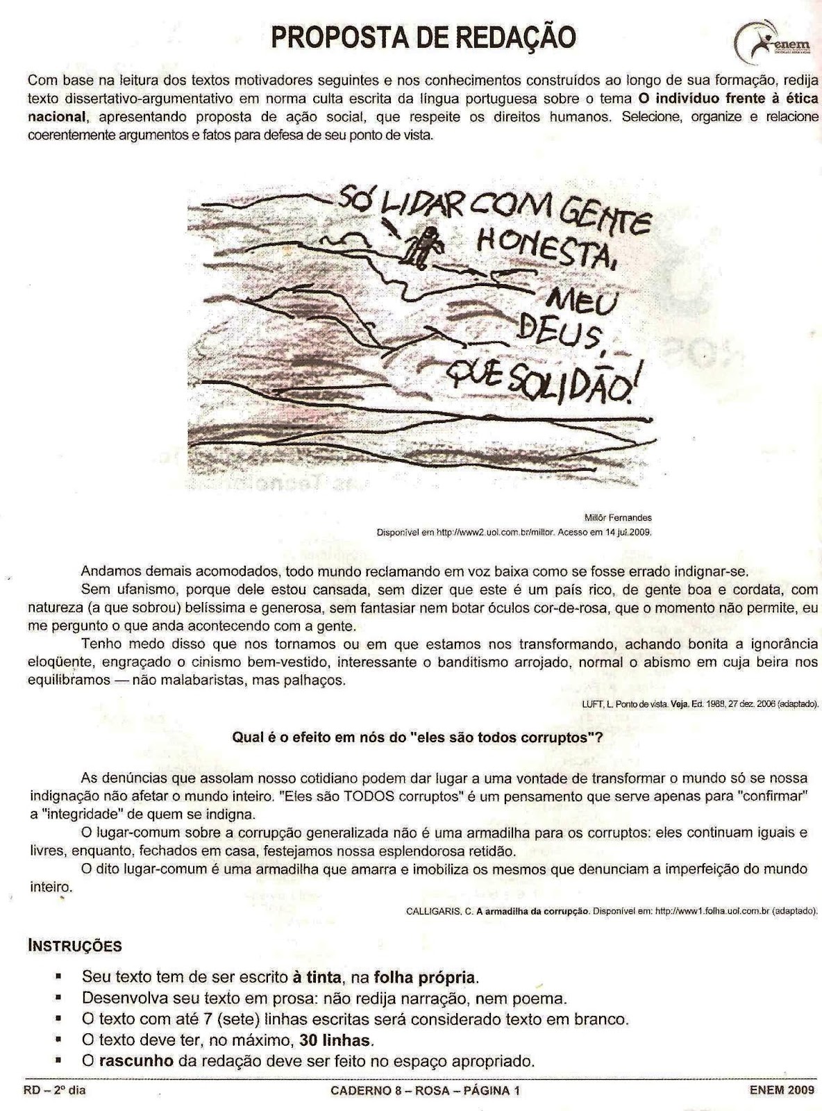 Tema Redação Enem 2009 - RETOEDU