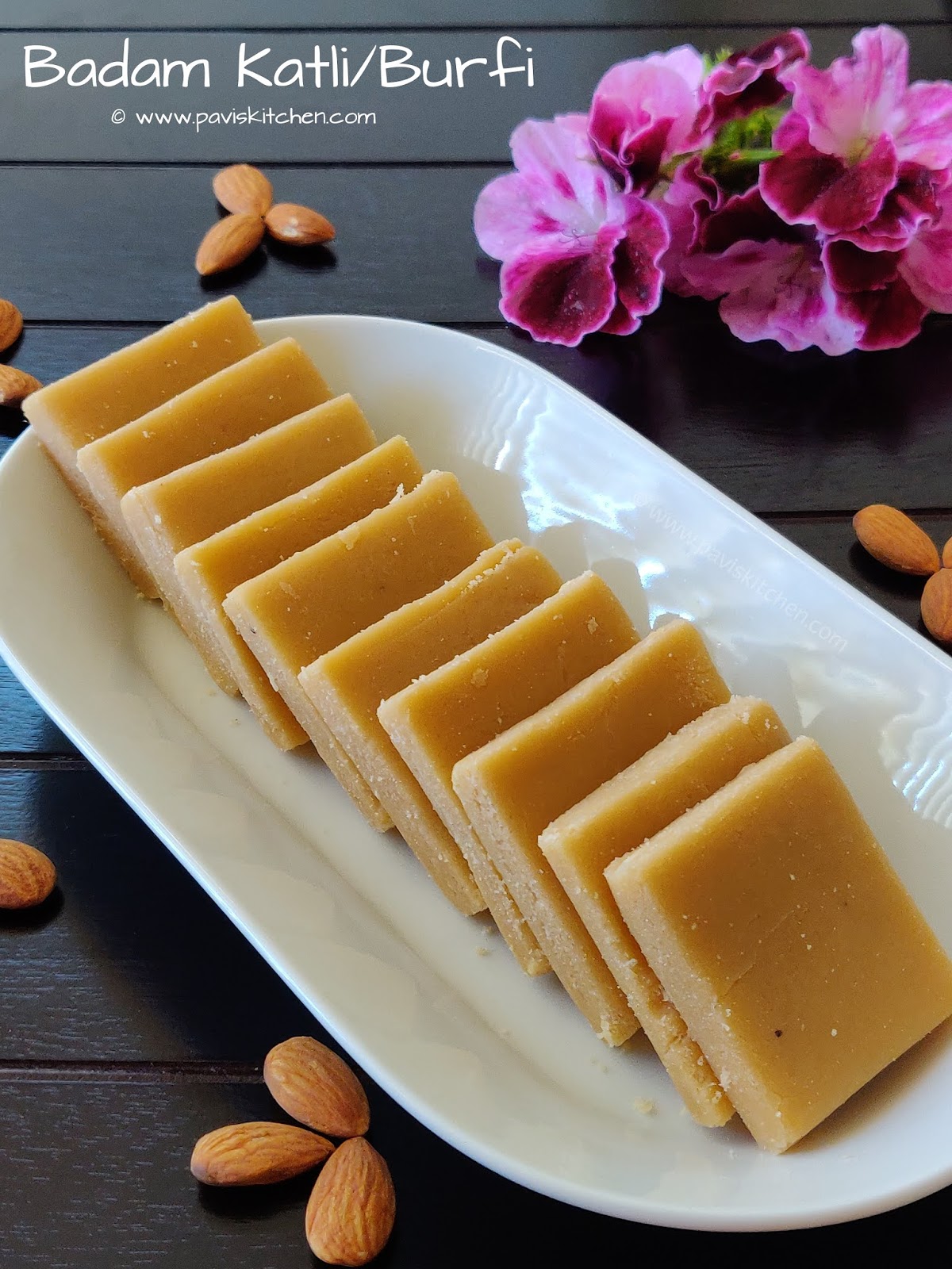 Badam katli recipe Almond katli recipe Badam/Almond burfi with
