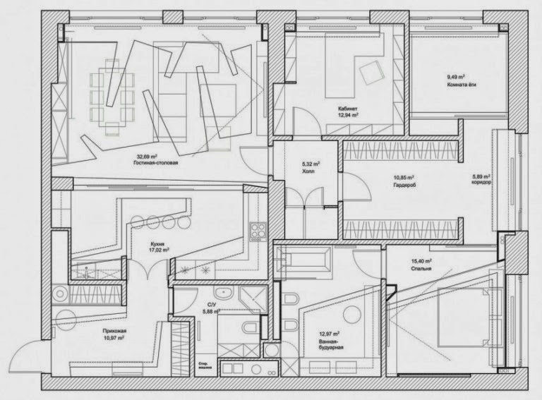 Renovación de Apartamento en Moscú con un Interior Minimalista Pero