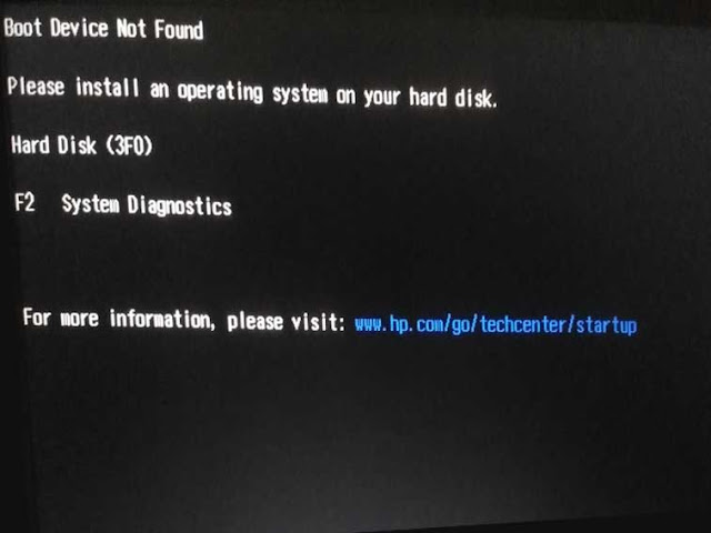 [100% solution HP Support]: How to Fix Boot Device Not Found 3F0 Error? in Hindi