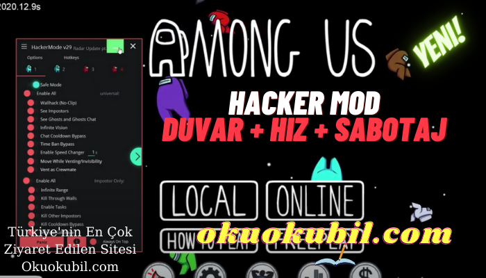 Among Us v29.0 Hacker Mod Duvar + Hız + Sabotaj Efsane Hileli İndir