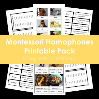 Montessori Homophones Printable Pack