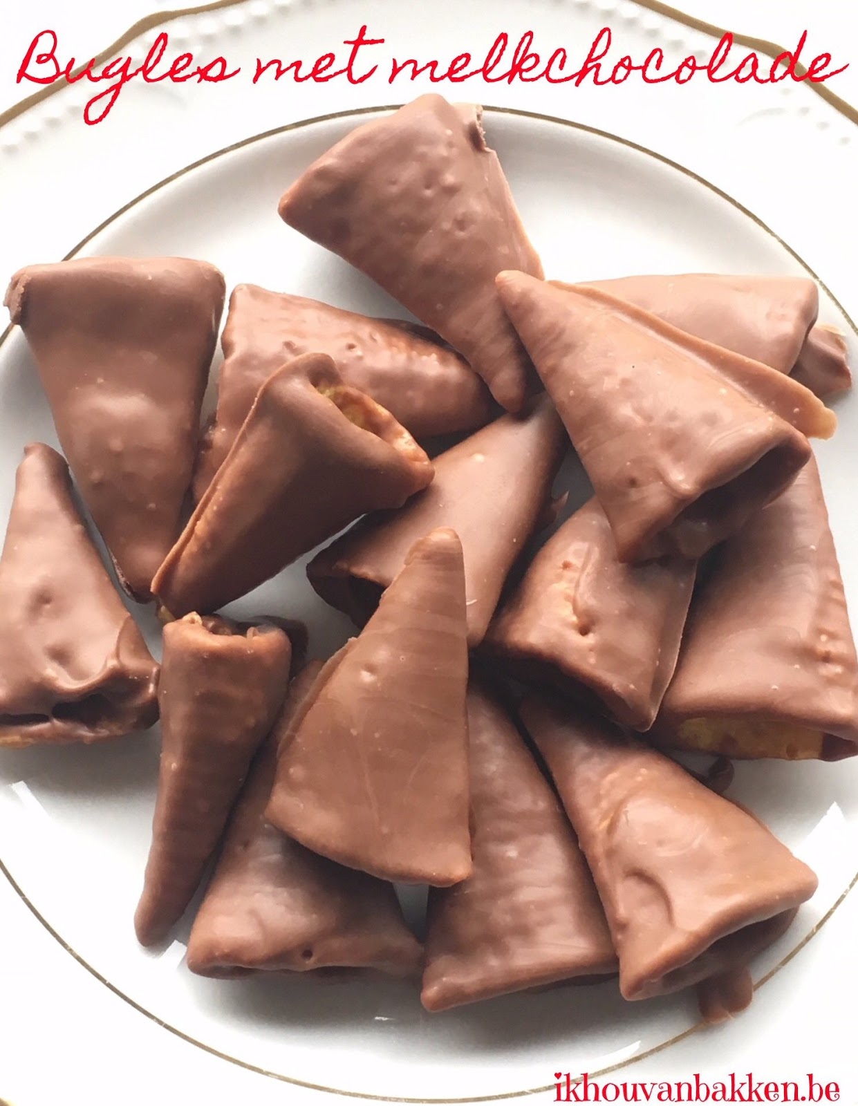 Ik hou van bakken Bugles met melkchocolade (home made Smash)