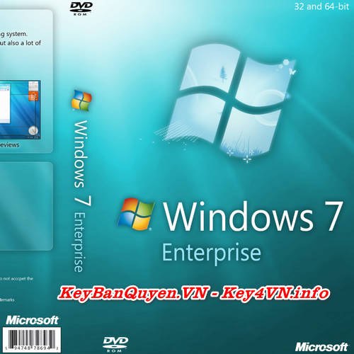 Mua bán key bản quyền Windows 7 Entrerprise 32 và 64 bit.