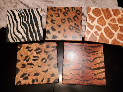 Zebra, Leopard, Giraffe, Cheetah, and Tiger