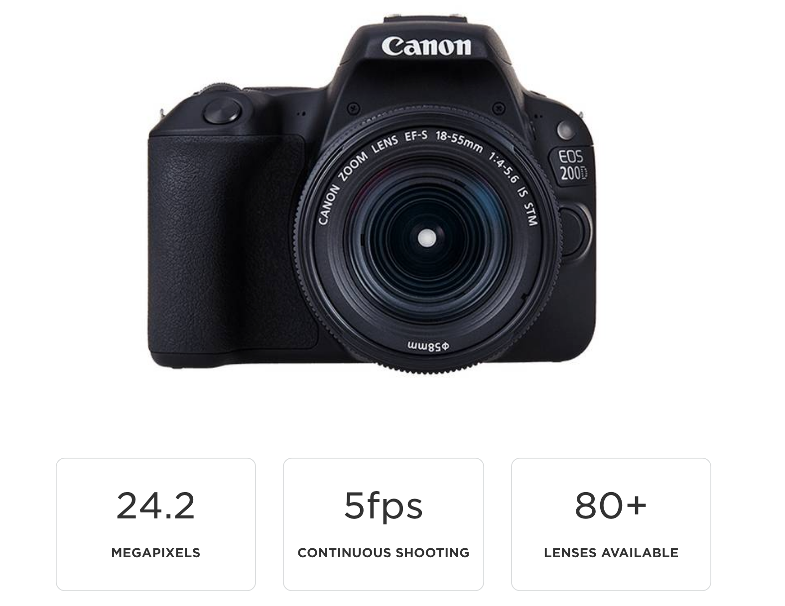 Canon 200D là một chiếc máy ảnh nhỏ gọn và dễ sử dụng. Nó được trang bị công nghệ tiên tiến giúp bạn chụp ảnh chất lượng cao và quay phim với độ nét cao. Chiếc máy ảnh này là lựa chọn tuyệt vời cho những ai mới bắt đầu sử dụng máy ảnh.