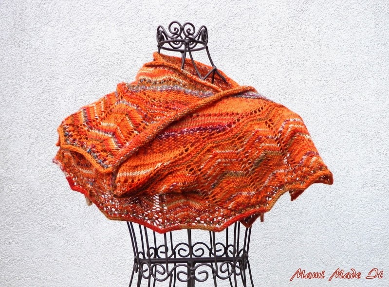 Shawlette in Orange - Tuch in orange