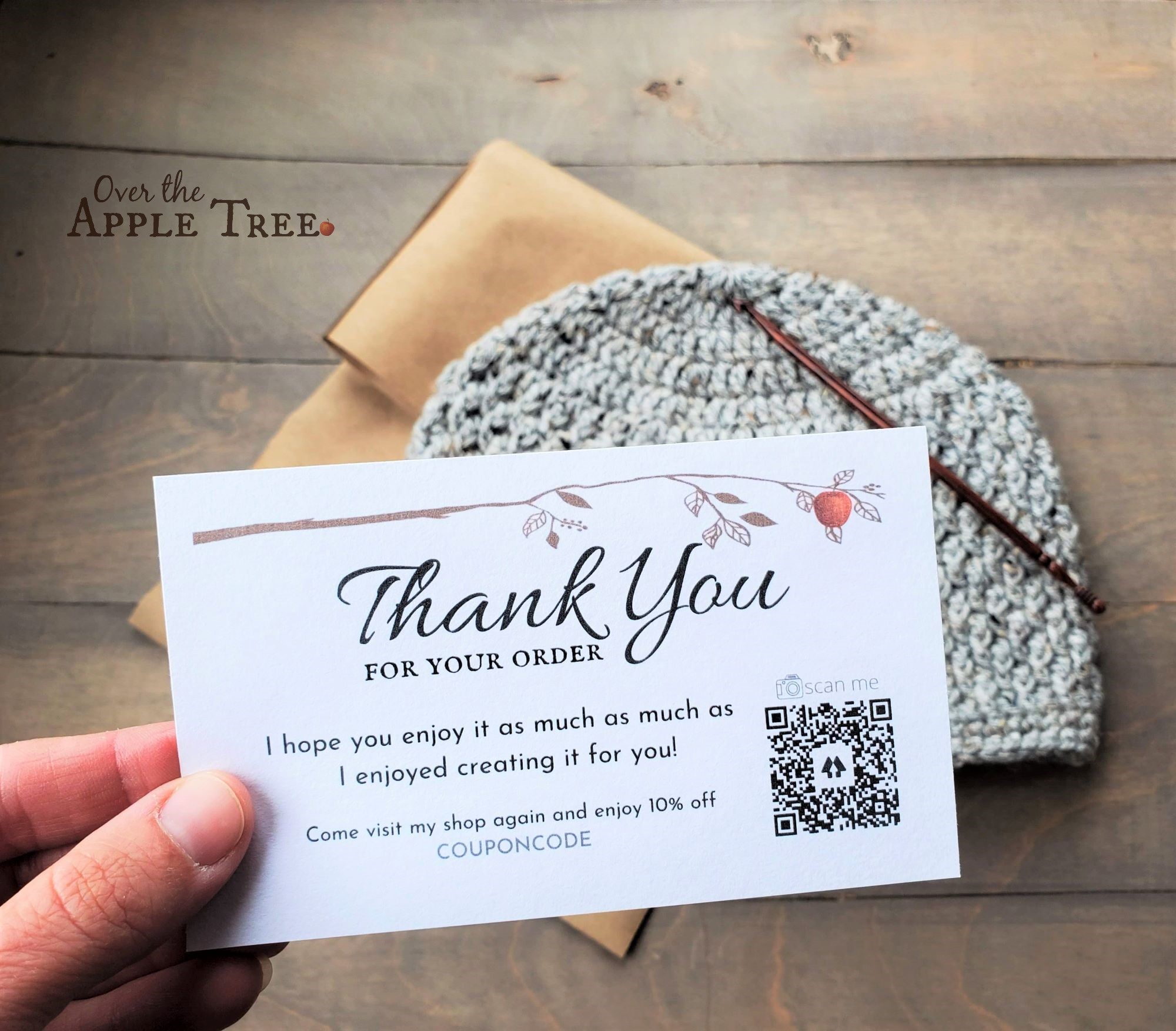 Over The Apple Tree: Custom Thank You Cards For Etsy
