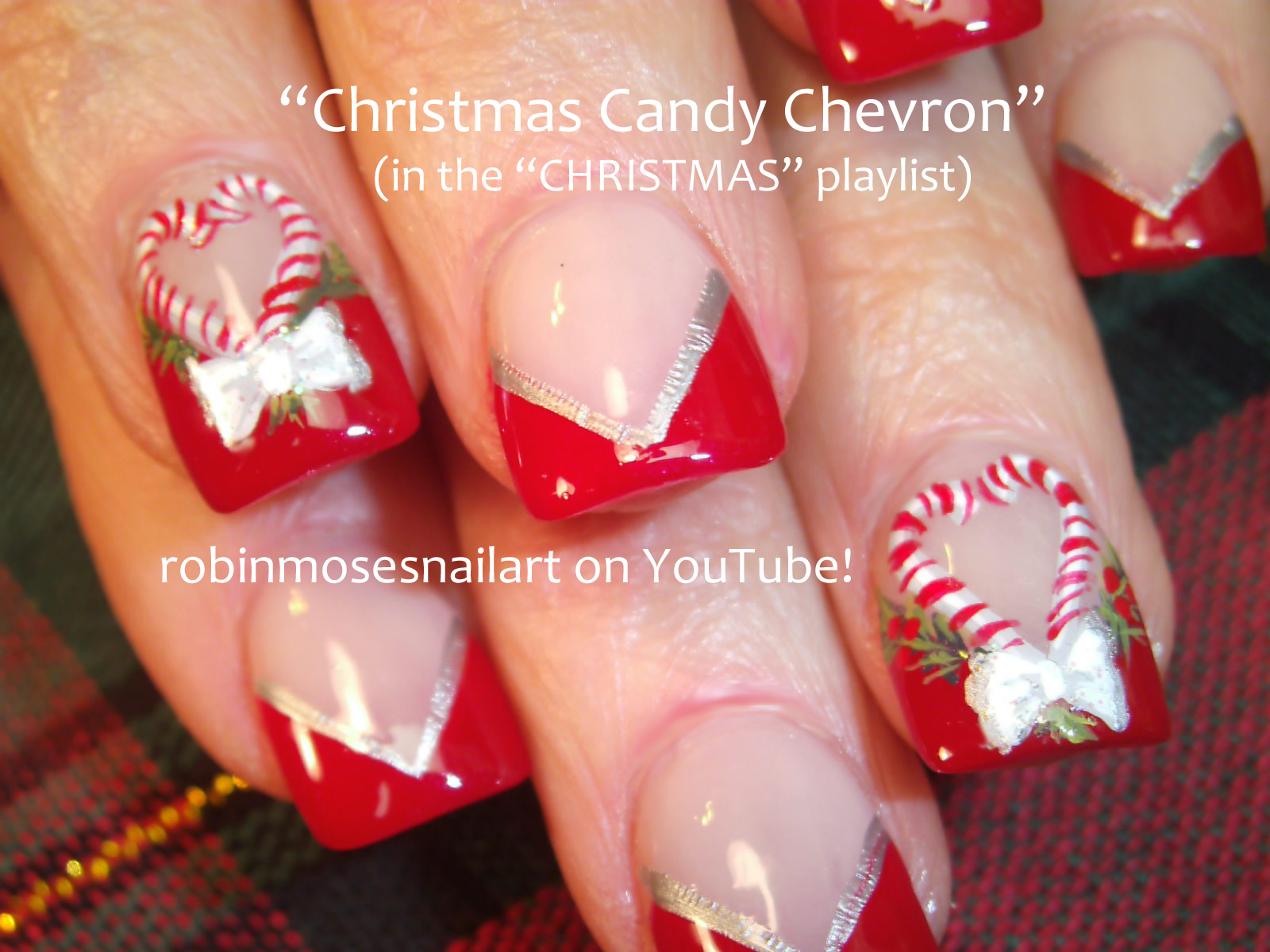  christmas fairies, cutest christmas nails ever, red chevron nail art