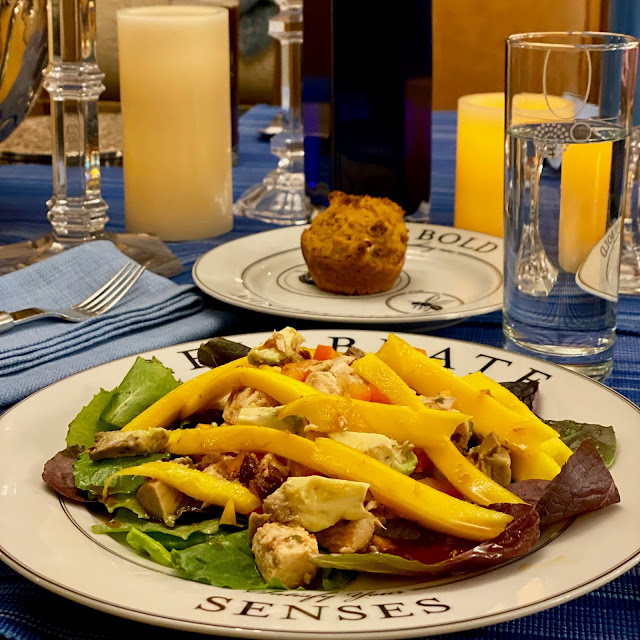 Chicken Salad with Avocado and Mango Served Up on Livliga's Celebrate dinner plate