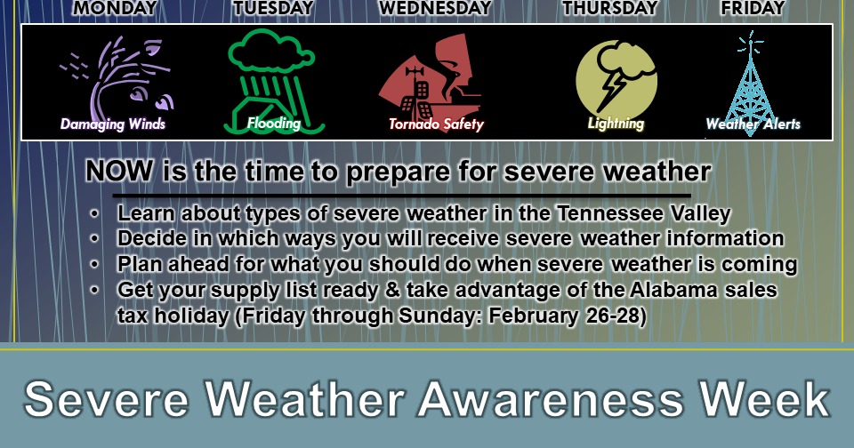 ELKMONT ALABAMA ARE YOU READY FOR SEVERE WEATHER? STARTS TODAY