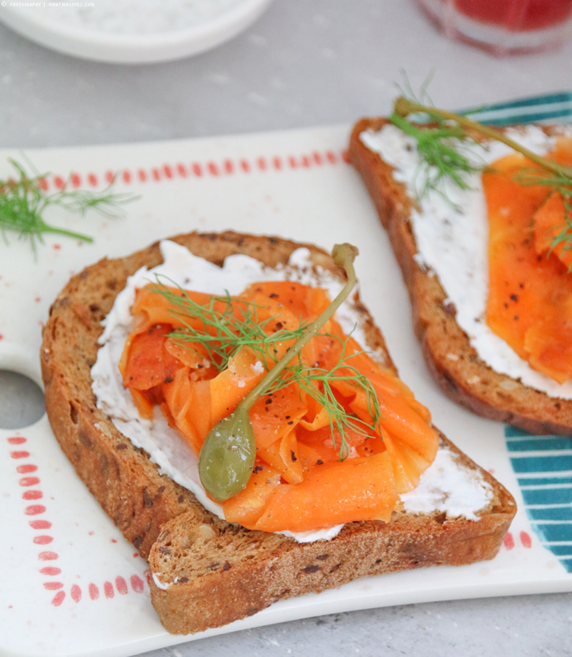 Smorrebrod mit veganem Karottenlachs