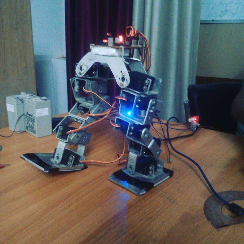 Humanoid Biped Robot 8DOF hand made final year engineering project