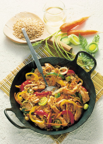 Cholesterinarme Rezepte: Gemüsepfanne mit Putenfleisch | Essen & Trinken