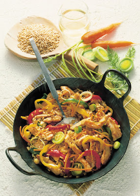 Gemüsepfanne mit Putenfleisch