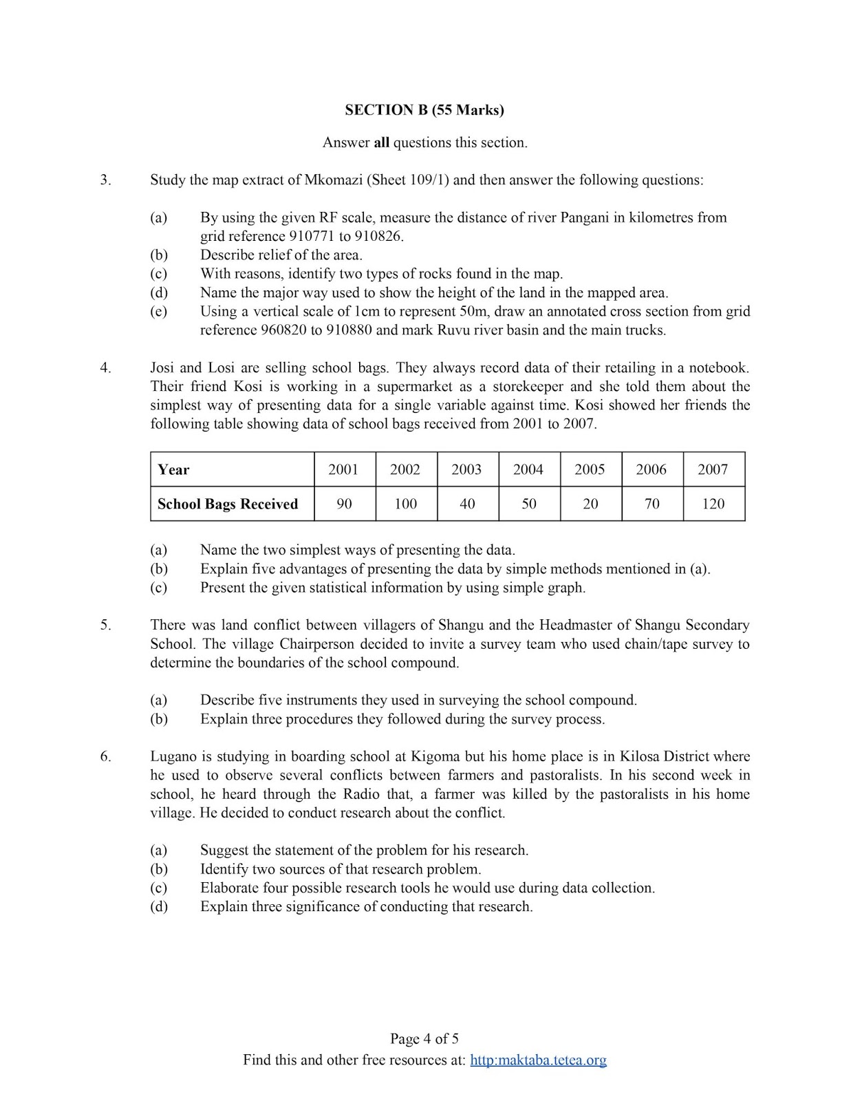 GEOGRAPHY NECTA 2019 SOLVING SCHOOL KWANZA