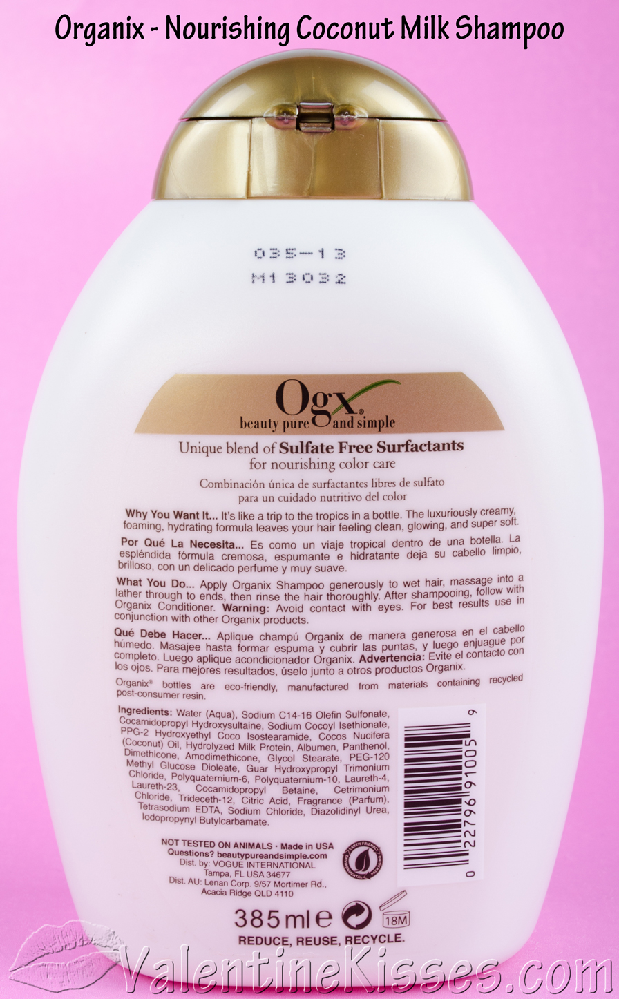 Valentine Kisses Organix Nourishing Coconut Milk Shampoo & Conditioner