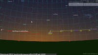 mapki widoczności komety na najbliższy okres do perygeum na niebie północno-zachodnim o godz. 16:30 CET. Oprac. własne.