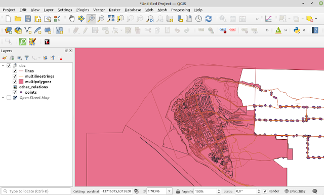 Downloaded OSM data