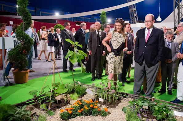 Princess Caroline of Hanover and Prince Albert II of Monaco attended the International "Concours de Bouquets" (Bouquet Competition)