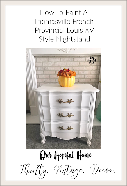 white painted French provincial nightstand