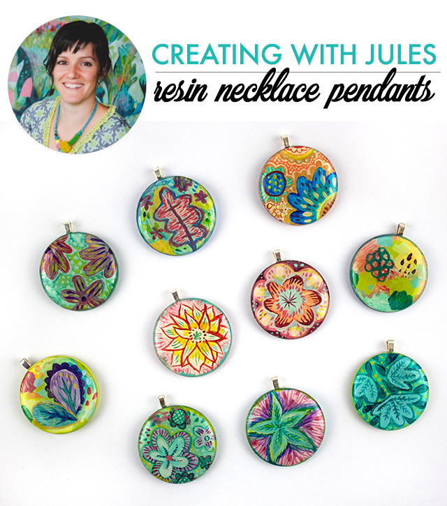 creating with jules- resin necklace pendants