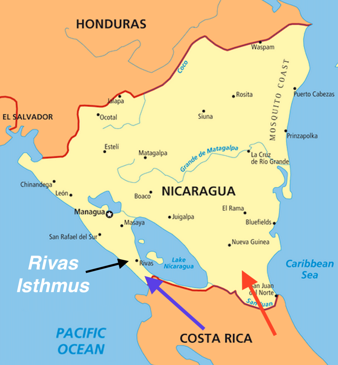 Покажи на карте никарагуа. Карта Никарагуа географическая. Никарагуа на карте. Никарагуа физическая карта.