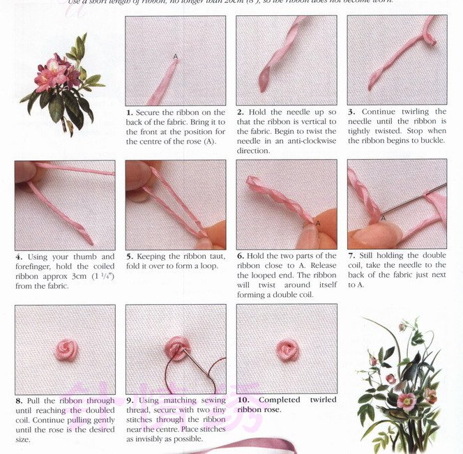 Jahit Jahitan: Cara-cara membuat bunga ros dari reben
