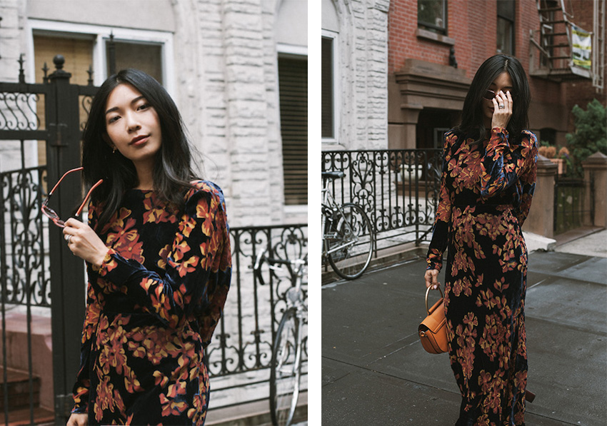 saloni tina velvet dress