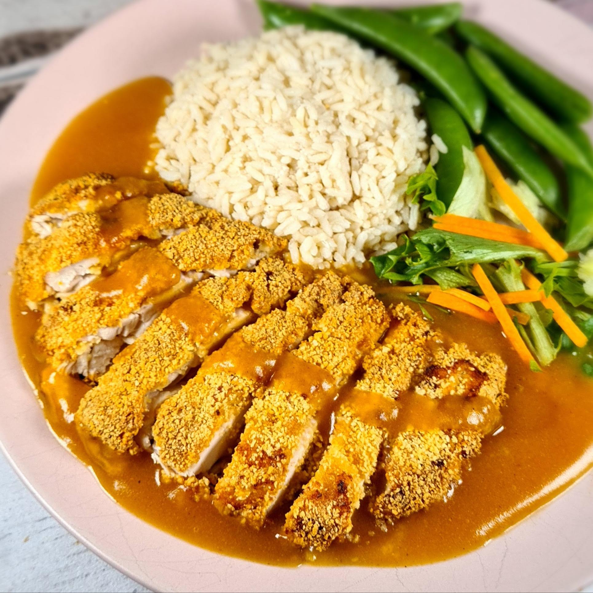 Chicken Katsu Curry Zanussi Fakeaway Recipe AD Sugar Pink Food
