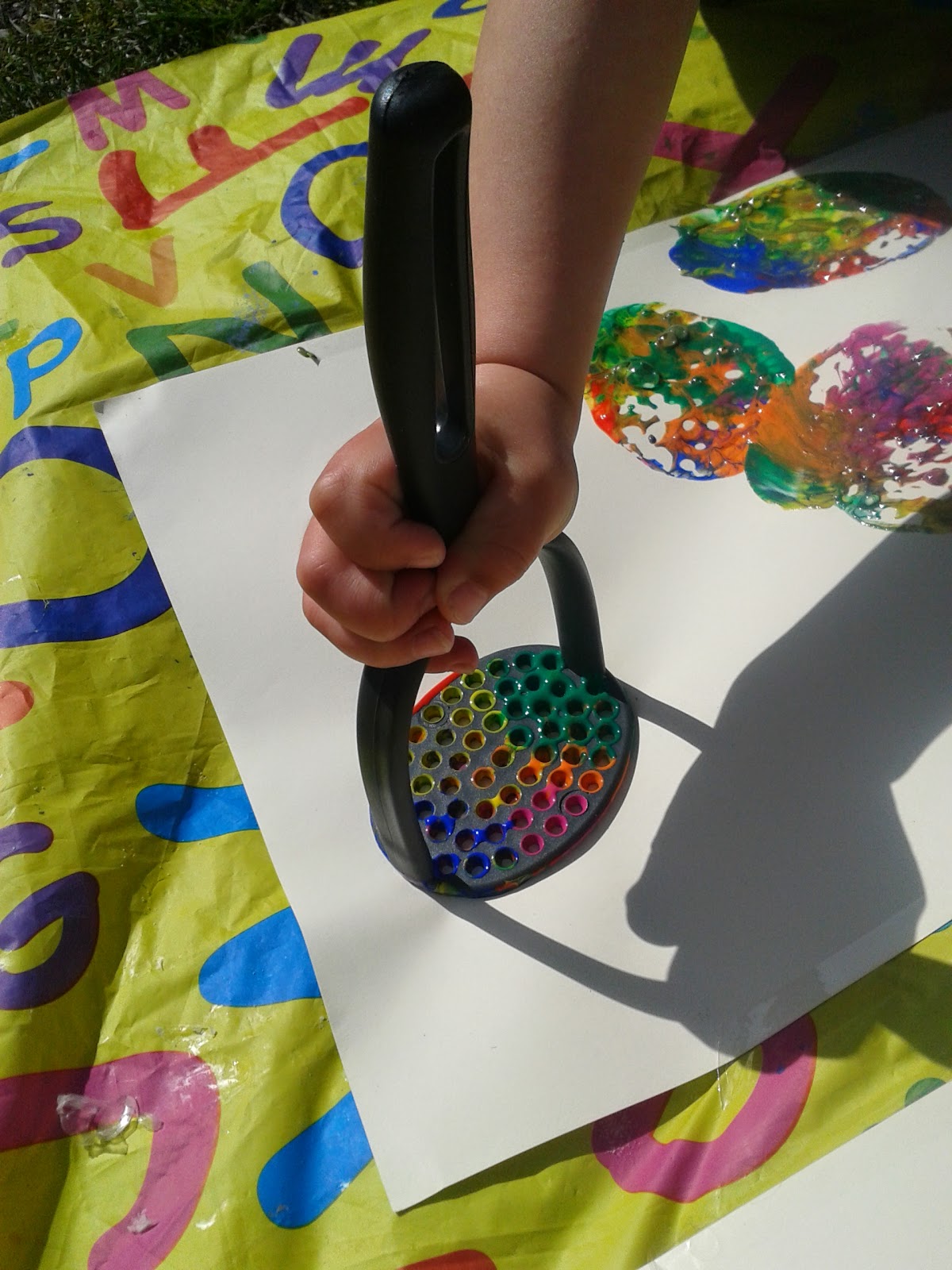 Home At The Heathers Potato Masher Easter Egg Printing