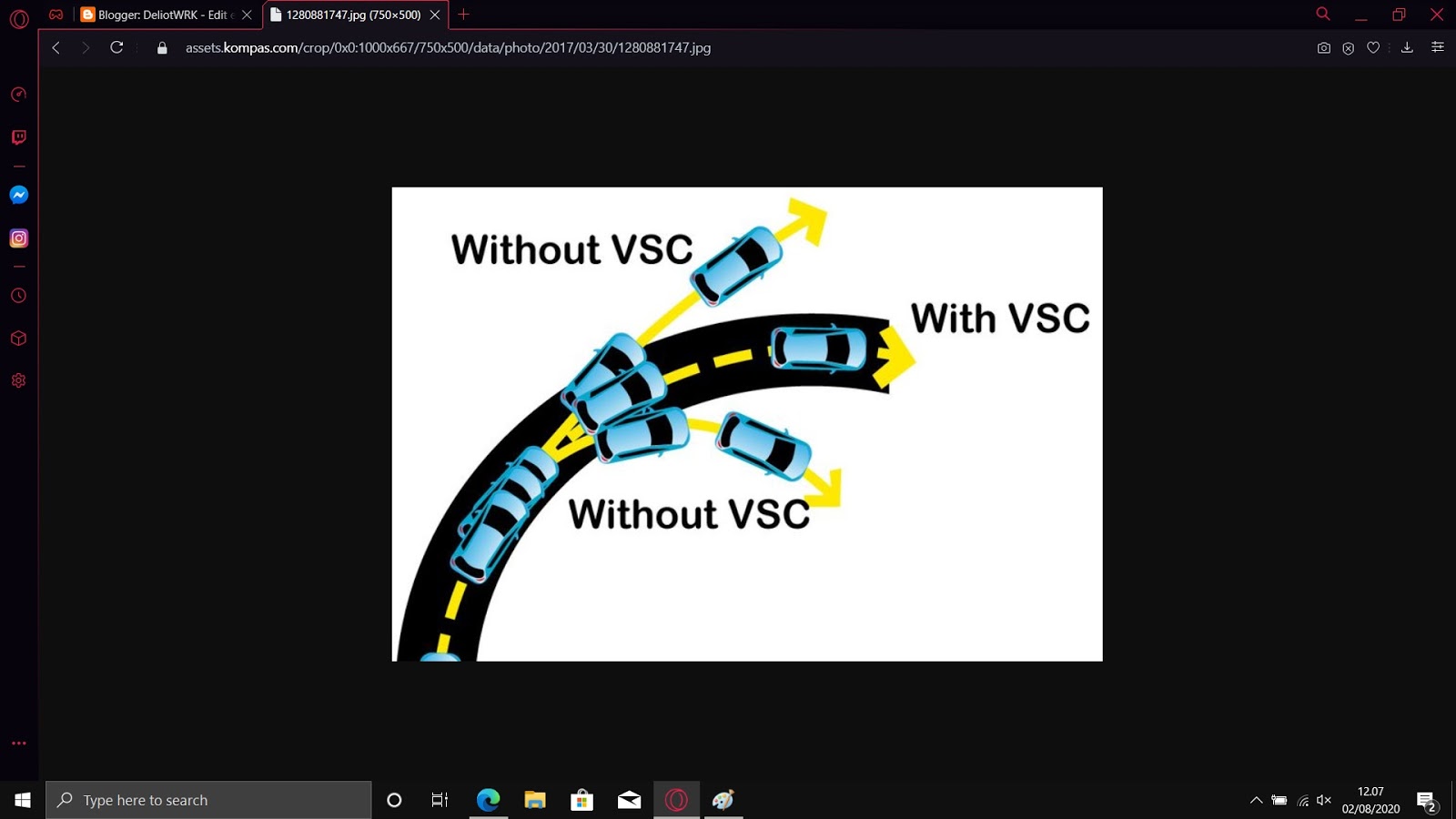 with on control Vehicle Stability Control (VSC) berdasarkan marka jalan
