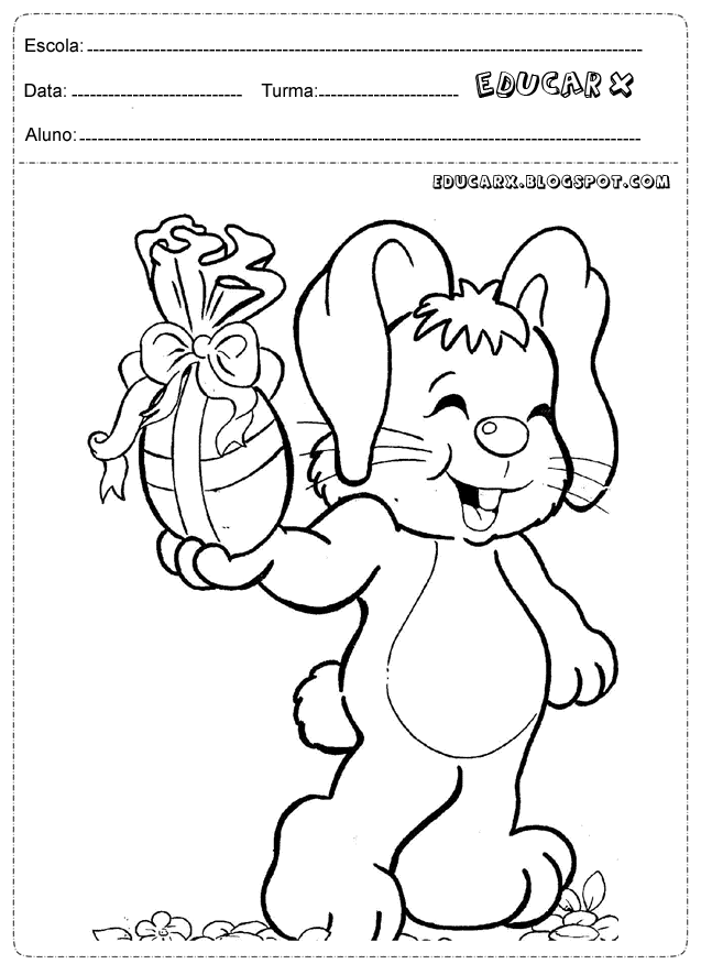 Desenhos para colorir: Desenhos da Monica para colorir, tema Páscoa