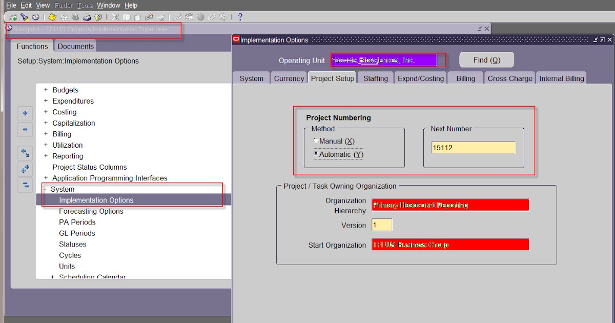 Oracle Apps: Project Number Setup