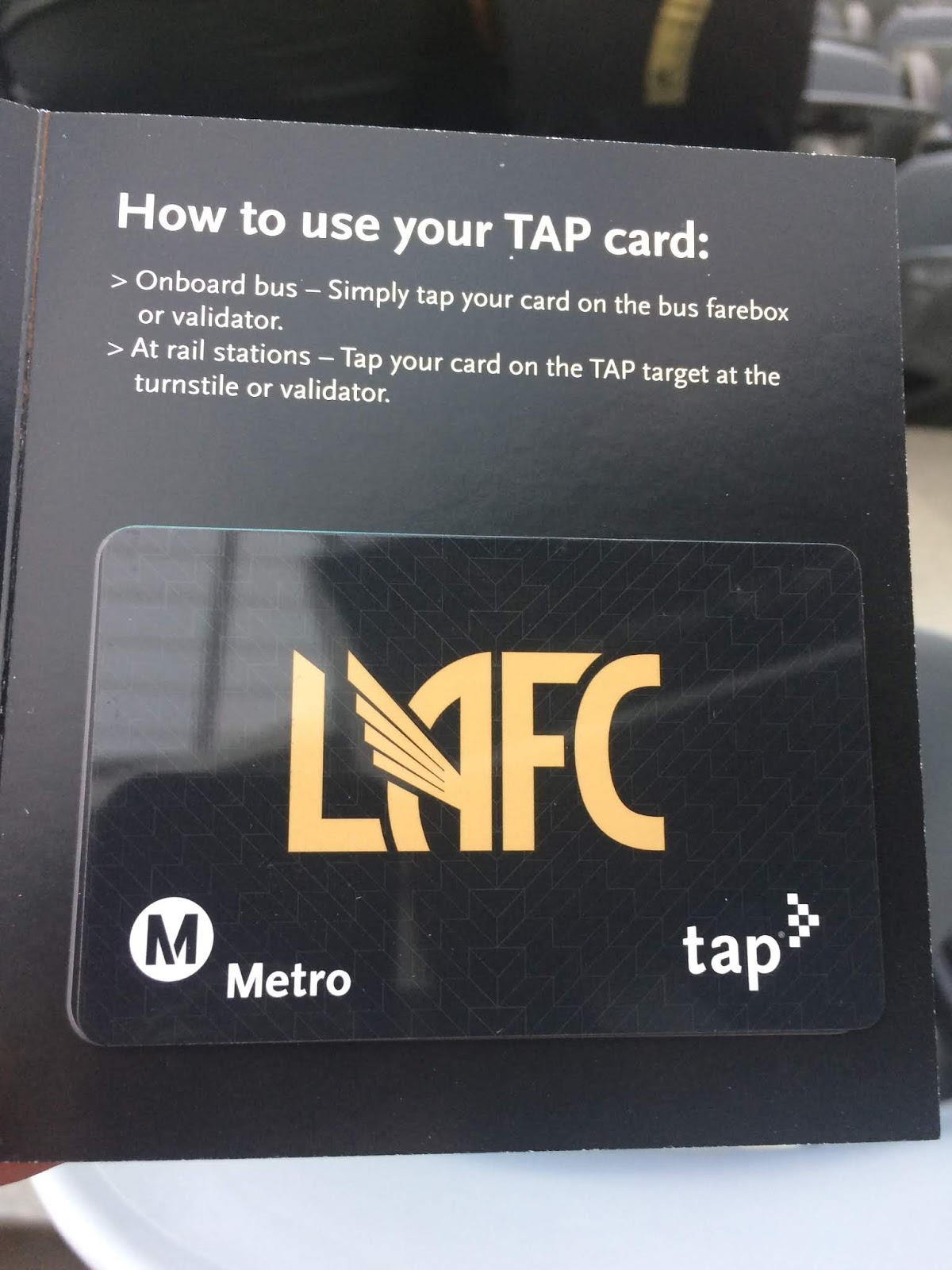 Tap Cards of Metro Los Angeles 2018 LAFC TAP Card