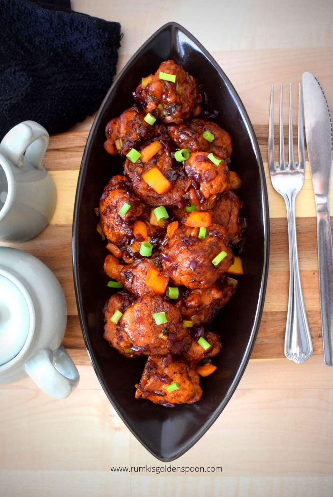 gobi manchuran, gobi Manchurian, gobi Manchurian recipe, recipe for gobi Manchurian, cauliflower Manchurian, cauliflower Manchurian recipe, how to make gobi manchurian, cauliflower recipes, vegan starter recipe, Rumki's Golden Spoon