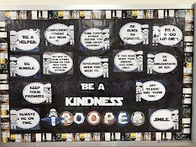 Star Wars classroom inspiration can be found in this blog post crammed with pictures.  Classroom organization, decorations and more are included. The force is strong in this music classroom.  Be inspired.