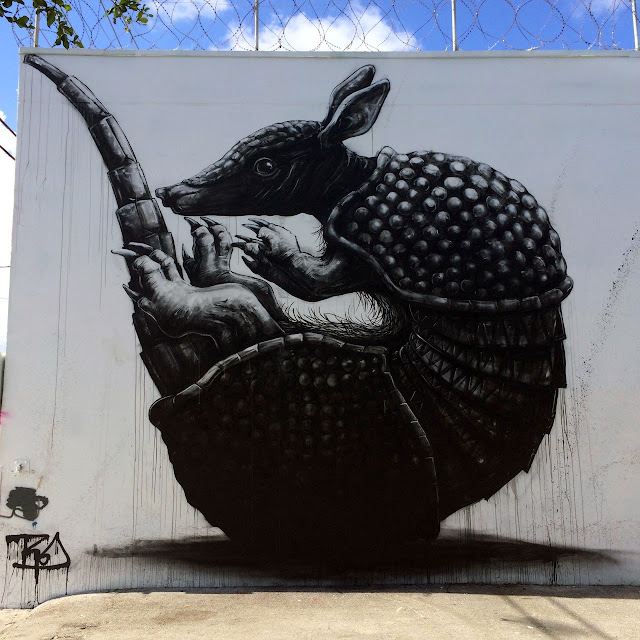 "Armadillo" New Mural By Belgian Street Artist ROA in Miami For Art Basel 2013. 1