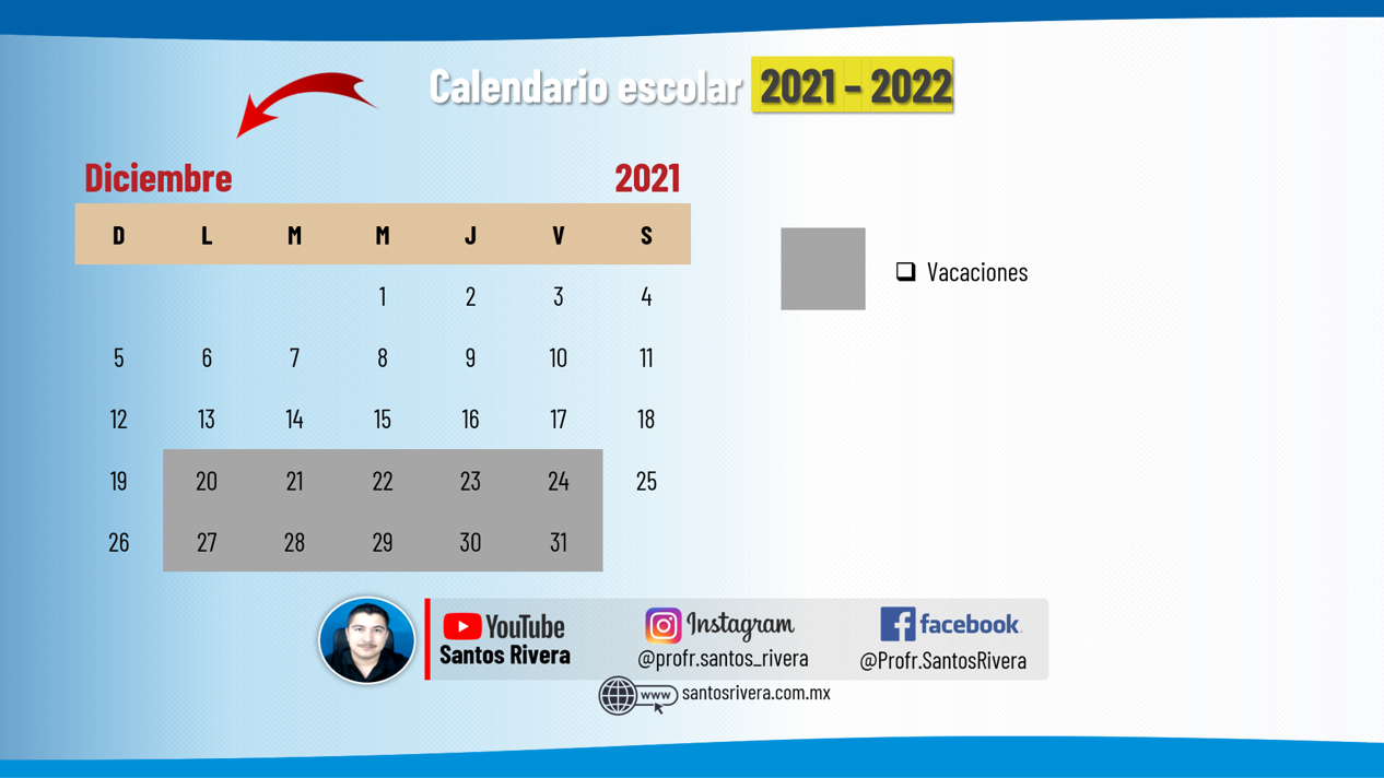 calendario escolar del mes de diciembre 2021 - 2022 calendario escolar del mes de diciembre 2021 - 2022