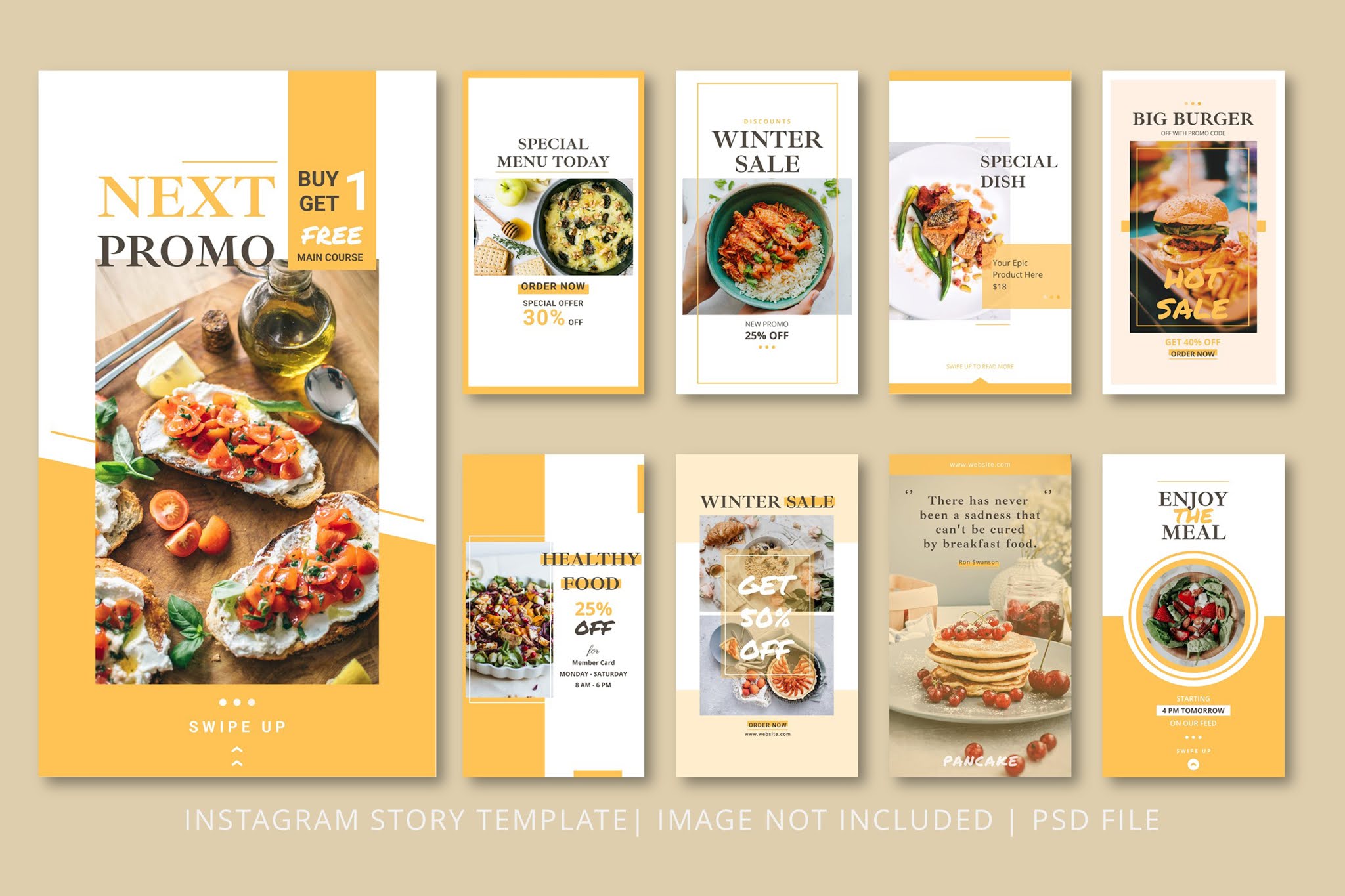 Download open source banners PSD social media and Instagram in the field of foods