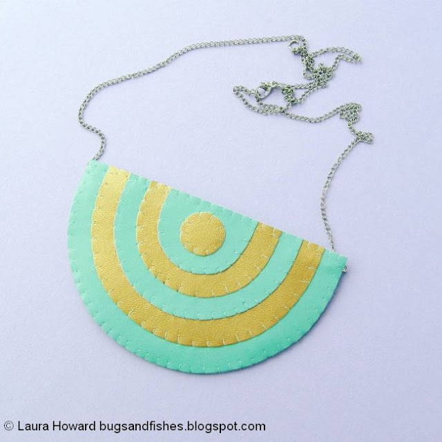 geometric vegan leather necklace tutorial