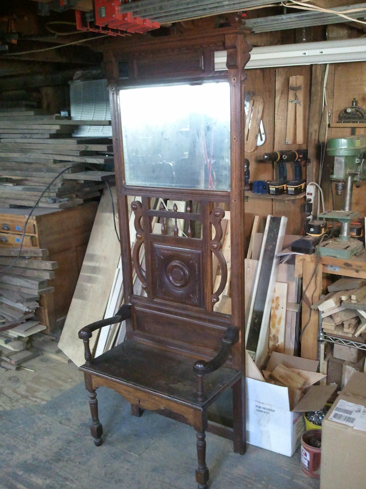 John Mark Power, Antiques Conservator Reproduction Walnut Hall Tree