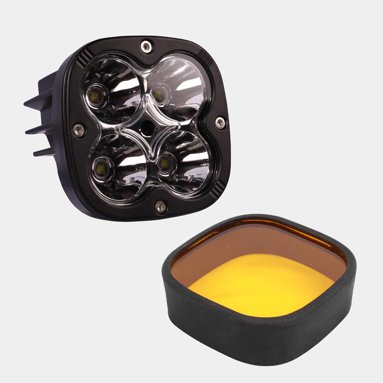 HJG 4 LED CREE Fog Light Auxiliary Light With Yellow Cap 60W, Price
