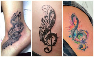 tattoo notas musicales mujer